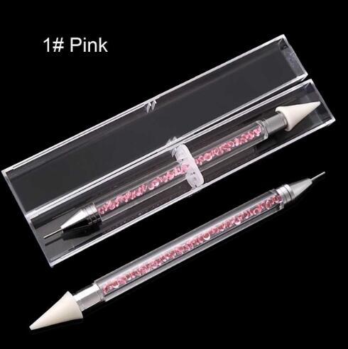 Dual-ended Nail Dotting Pen Diamond Painting Pen Crystal Beads Handle Rhinestone Studs Picker Wax Pencil Manicure - iztia