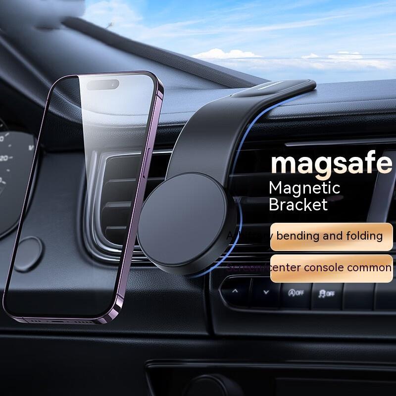 Magnetic Bendable Car Mobile Phone Holder Wireless Charger Phone Holder 15W Car Dash Mount Compatible With Phone - iztia