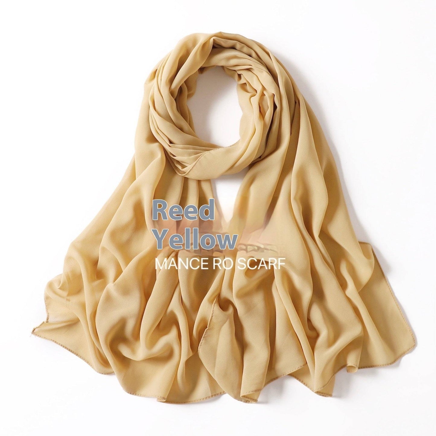 Pure Color Pearl Chiffon Scarf Headcloth Veil Chiffon Scarf - iztia