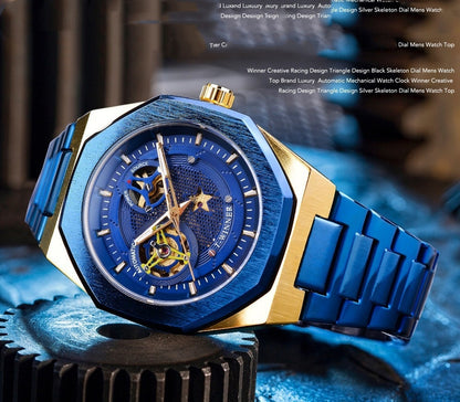 Casual Hollow Mechanical Movement Automatic Watch - iztia