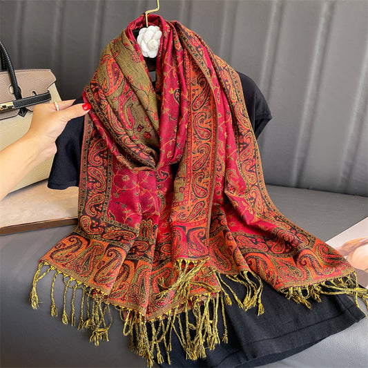 Cashmere Shawl Women's Printed Warm Scarf - iztia