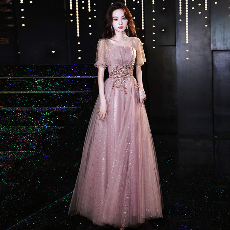 New Birthday Banquet Party Elegant Socialite Host Fairy Slim Evening Dress For Women - iztia