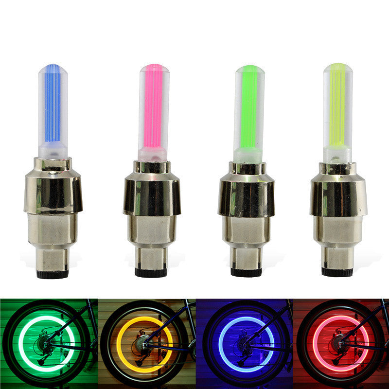 Neon Lights Tyre Wheel Valve Cap Light LED Car Tire Valve Caps Air Cover Tire Rim Valve Wheel Stem Cap Bike Light - iztia