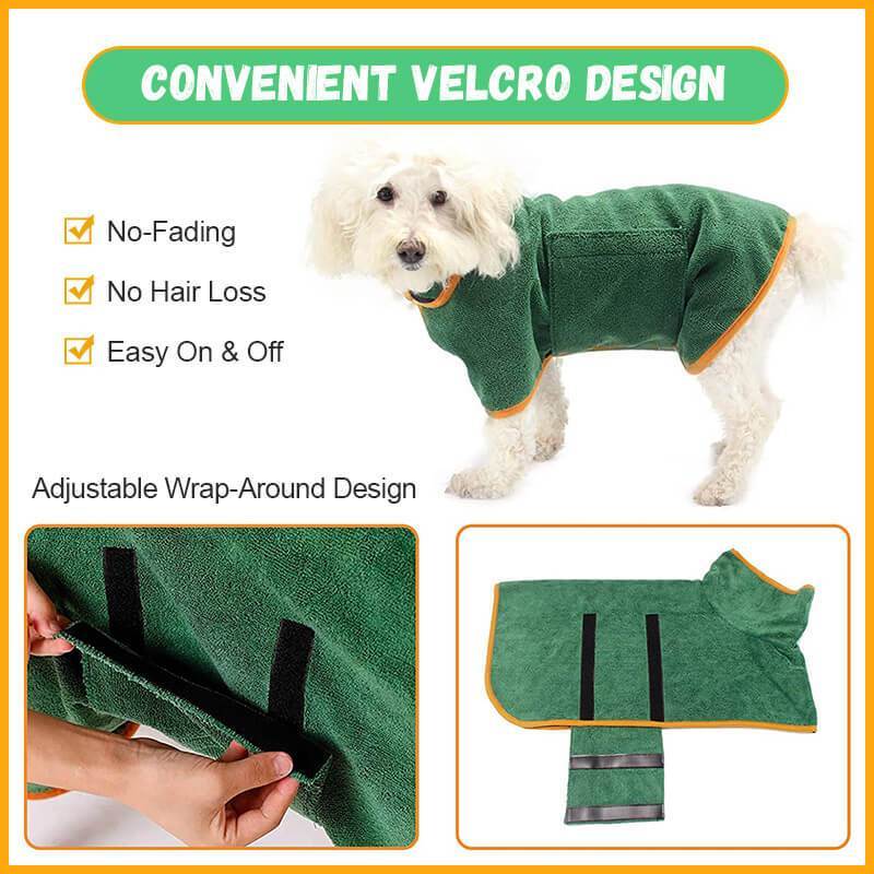 Absorbent Pet Bathrobe With Waist-wrapped Microfiber - iztia