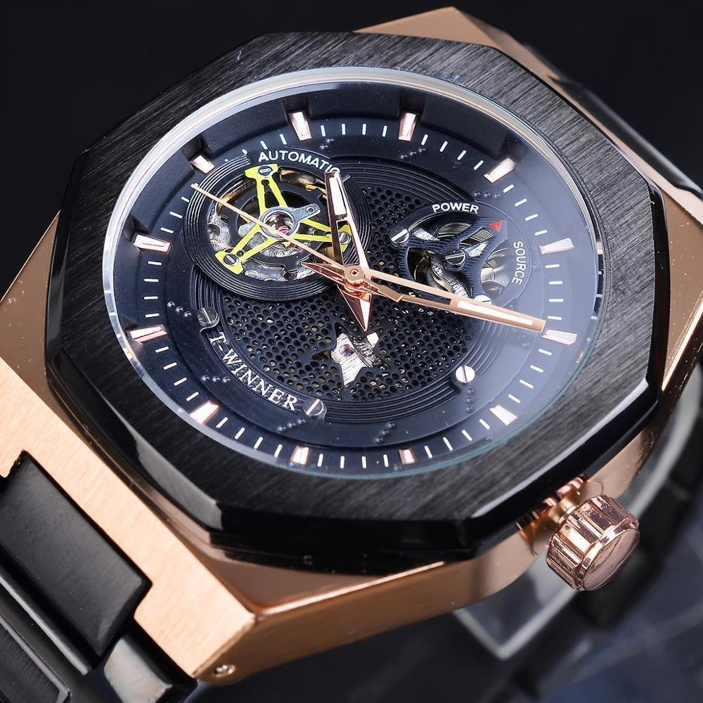 Casual Hollow Mechanical Movement Automatic Watch - iztia