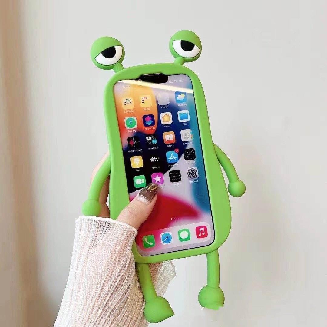 Funny Silicone 3D Frog Phone Case For IPhone 14 13 11 12 Pro Max XS XR X 7 8 Plus SE Cartoon Cute Shockproof Bumper Cover - iztia