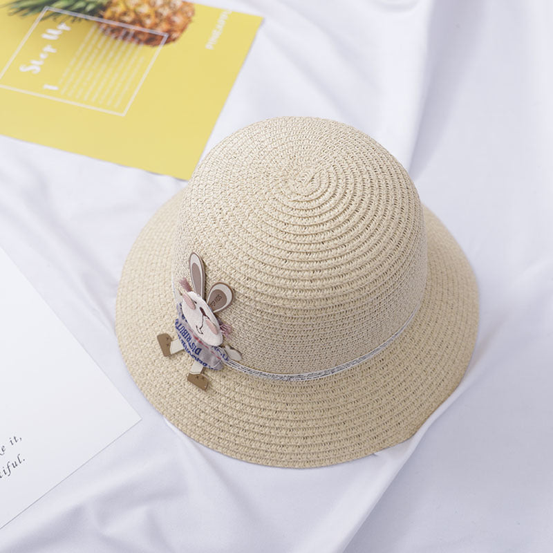 Cute Rabbit Decoration Bag Two-Piece Straw Hat - iztia