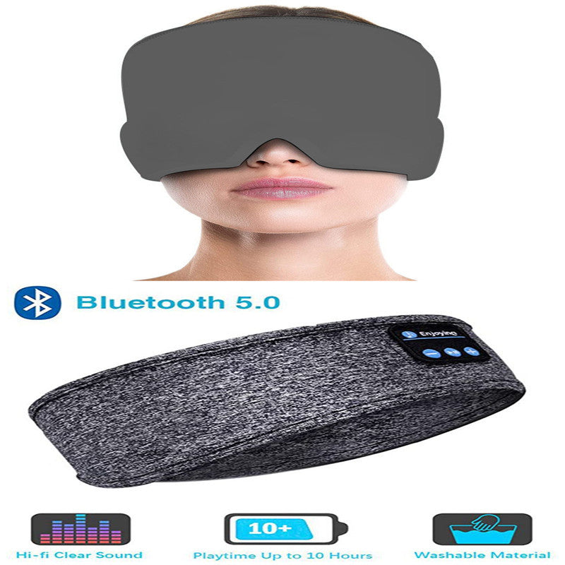 Wireless Bluetooth Sleeping Headphones Headband Thin Soft Elastic Comfortable Music Ear Phones Eye Mask For Side Sleeper Sports - iztia