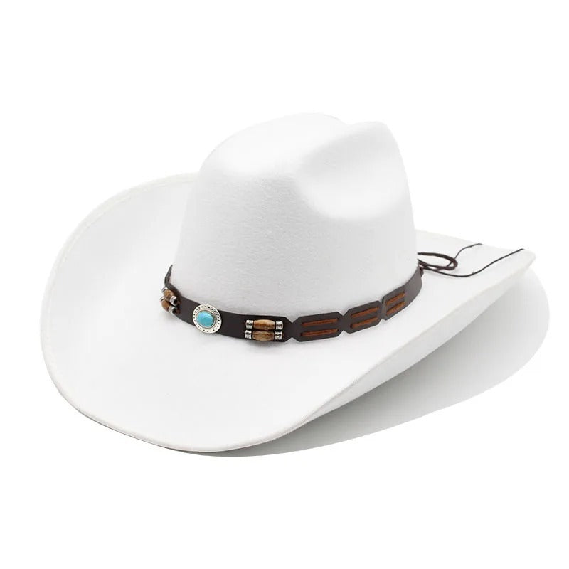 Woolen Hat, Turquoise Belt, Western Denim - iztia