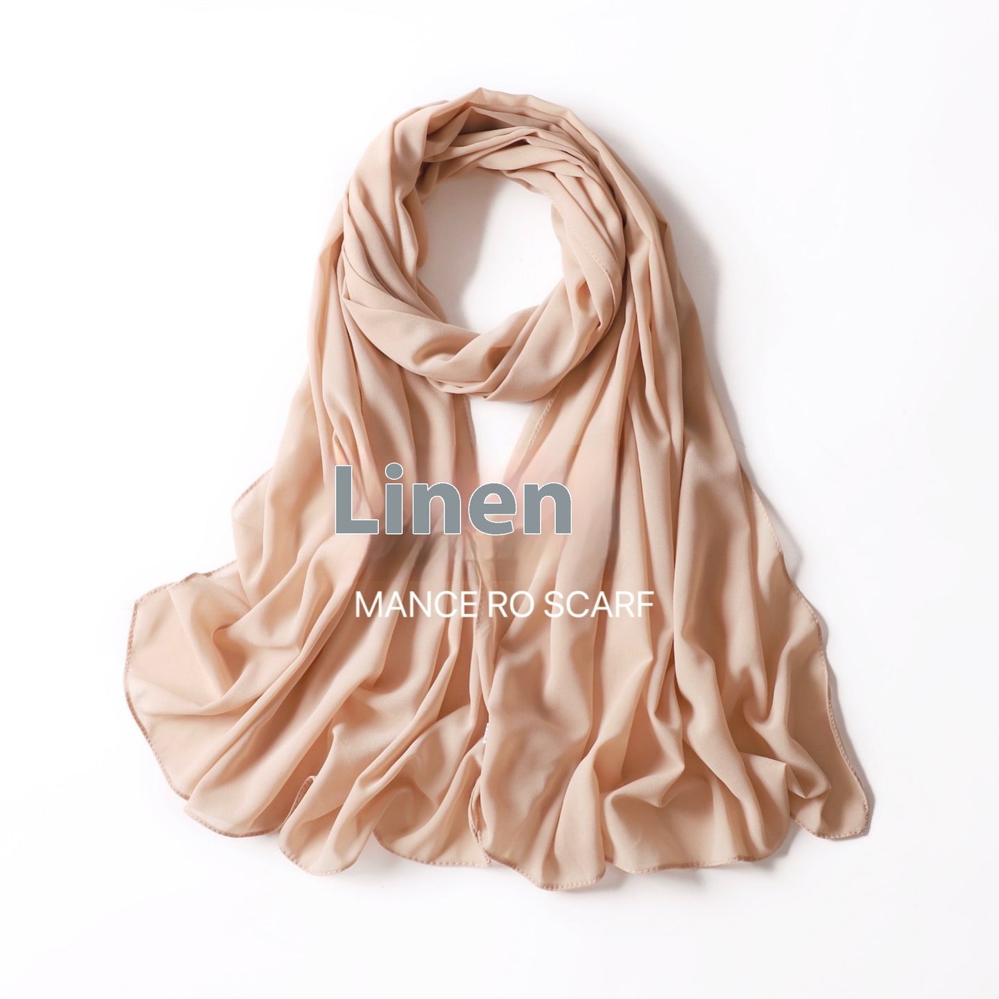 Pure Color Pearl Chiffon Scarf Headcloth Veil Chiffon Scarf - iztia