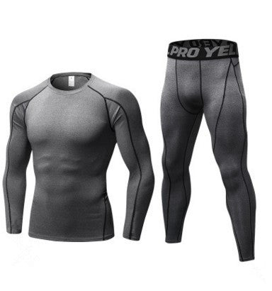 Men's Fitness Running Compression Training Suit Tights Long-sleeved Shirt Pants Leggings Sports Suit Fitness Sportswear - iztia