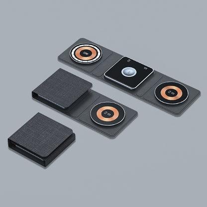 3 IN 1 Magnetic Folding Wireless Charger Station For IPhone Transparent Fast Charging For IWatch And Airpods - iztia