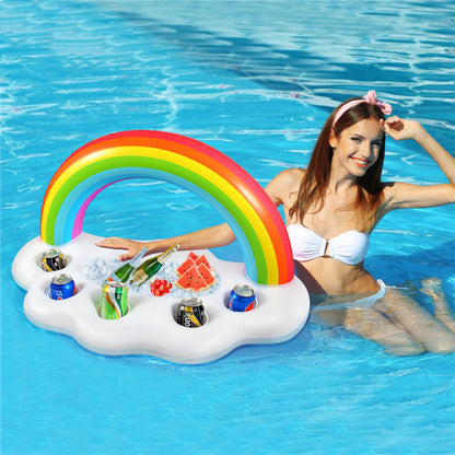 Rainbow Inflatable Pool Float Cooler - iztia