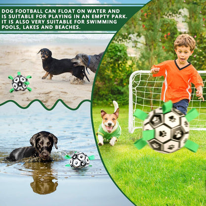 Dog Toys Interactive Pet Football Toys with Grab Tabs Dog Outdoor training Soccer Pet Bite Chew Balls for Dog accessories - iztia