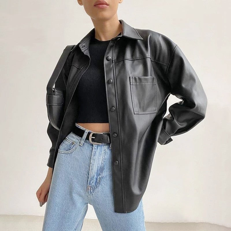 Leather Motorcycle Jacket For Women - iztia