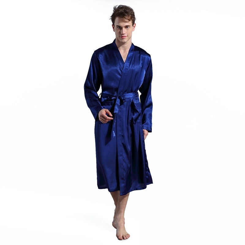 Stylish Men's Thin Solid Color Robe - iztia