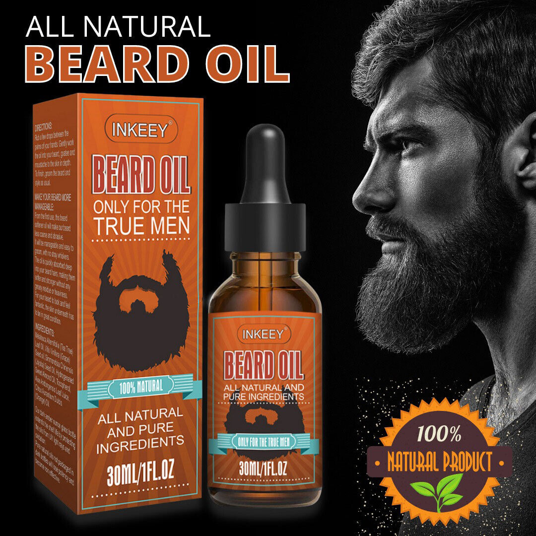 Beard Growth Oil Serum Fast Growing Beard Mustache Facial Hair Grooming For Men - iztia