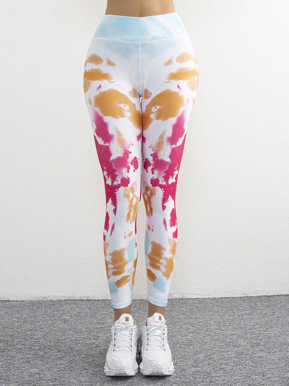 Tie Dye Yoga Pants Women's High Waist Hip Lift Fitness Running Outerwear - iztia