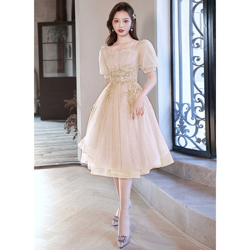 New Birthday Banquet Party Elegant Socialite Host Fairy Slim Evening Dress For Women - iztia