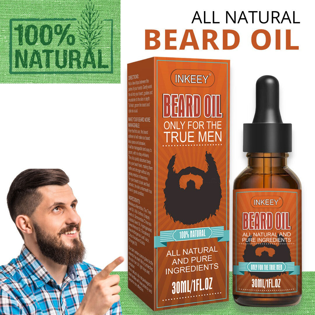 Beard Growth Oil Serum Fast Growing Beard Mustache Facial Hair Grooming For Men - iztia