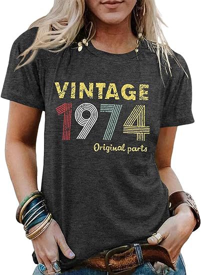 Vintage Women's Letter Vintage Print Party Top - iztia