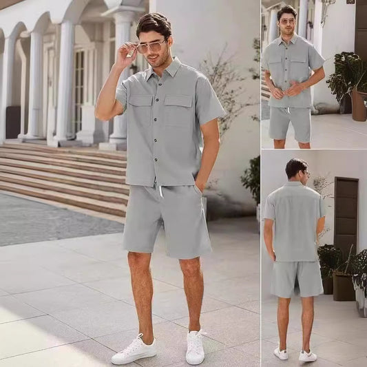 Sports And Leisure Suit Men's Fashion Trendy Shorts Short Sleeve Suit - iztia