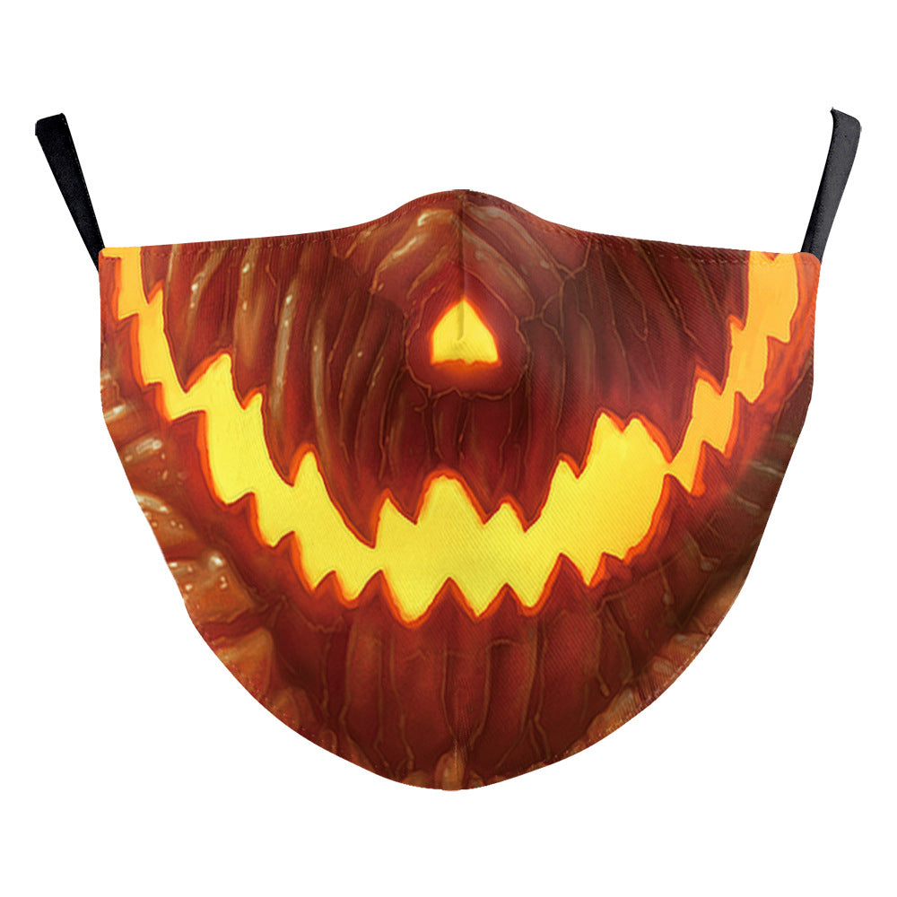 Halloween Digital Printing Funny Horror Face Double Layer Dust Mask - iztia