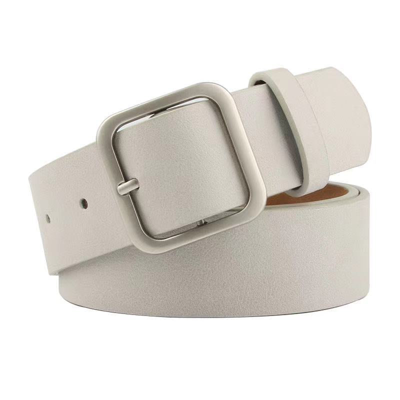 35cm Wide New Retro Alloy Square Buckle Belt - iztia