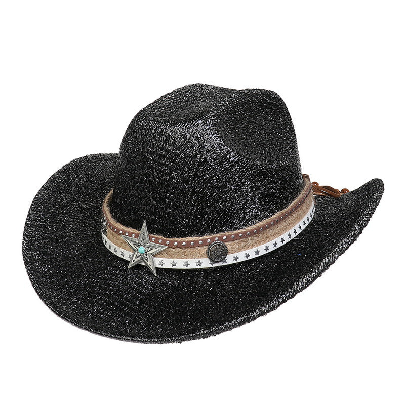 Festival Party Gathering Silver Western Denim Fedora Hat Felt - iztia