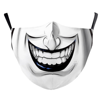 Halloween Digital Printing Funny Horror Face Double Layer Dust Mask - iztia