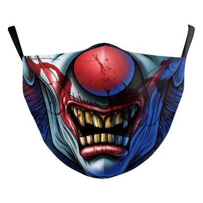 Digital Printing Halloween Clown Funny Double Outdoor Dust Mask - iztia