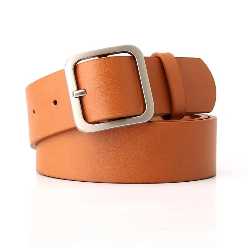 35cm Wide New Retro Alloy Square Buckle Belt - iztia