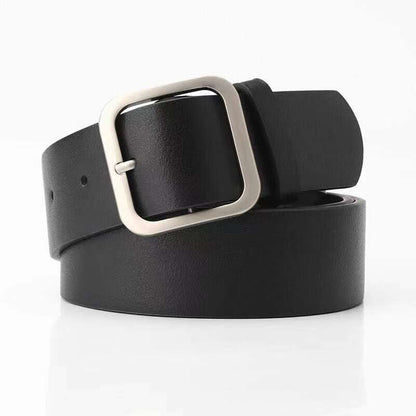 35cm Wide New Retro Alloy Square Buckle Belt - iztia