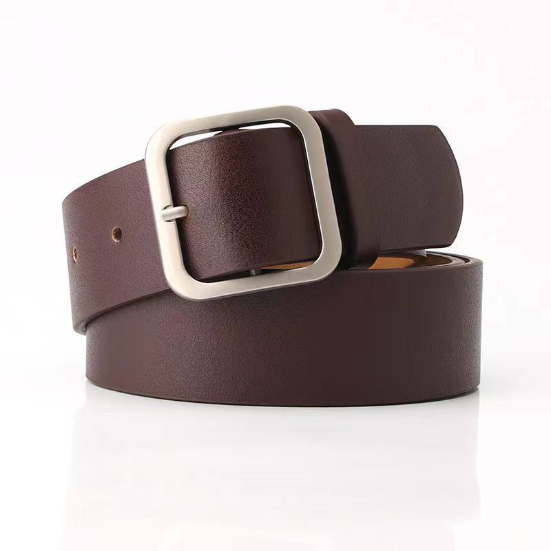 35cm Wide New Retro Alloy Square Buckle Belt - iztia