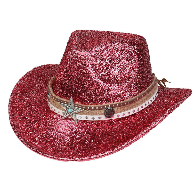 Festival Party Gathering Silver Western Denim Fedora Hat Felt - iztia