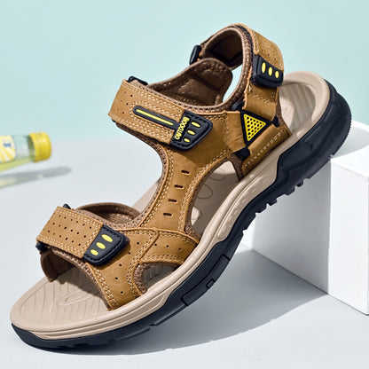 Breathable Men's Sandals Non-slip Top Layer Cowhide - iztia