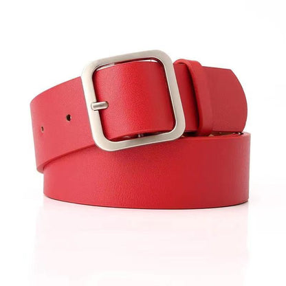 35cm Wide New Retro Alloy Square Buckle Belt - iztia