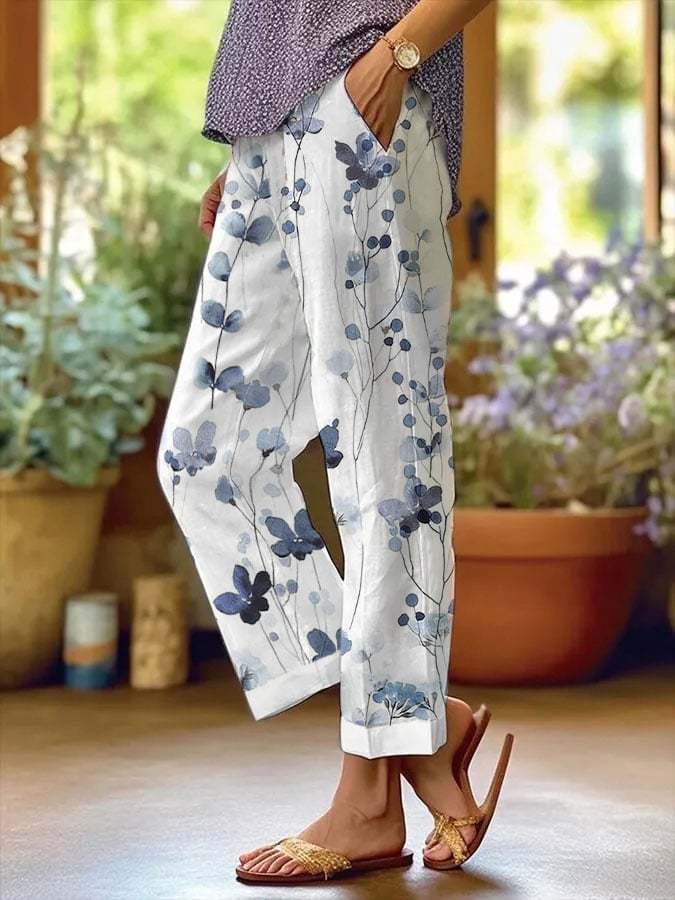 European And American Fashion Casual Flower Pattern Floral Print Casual Jumpsuit - iztia