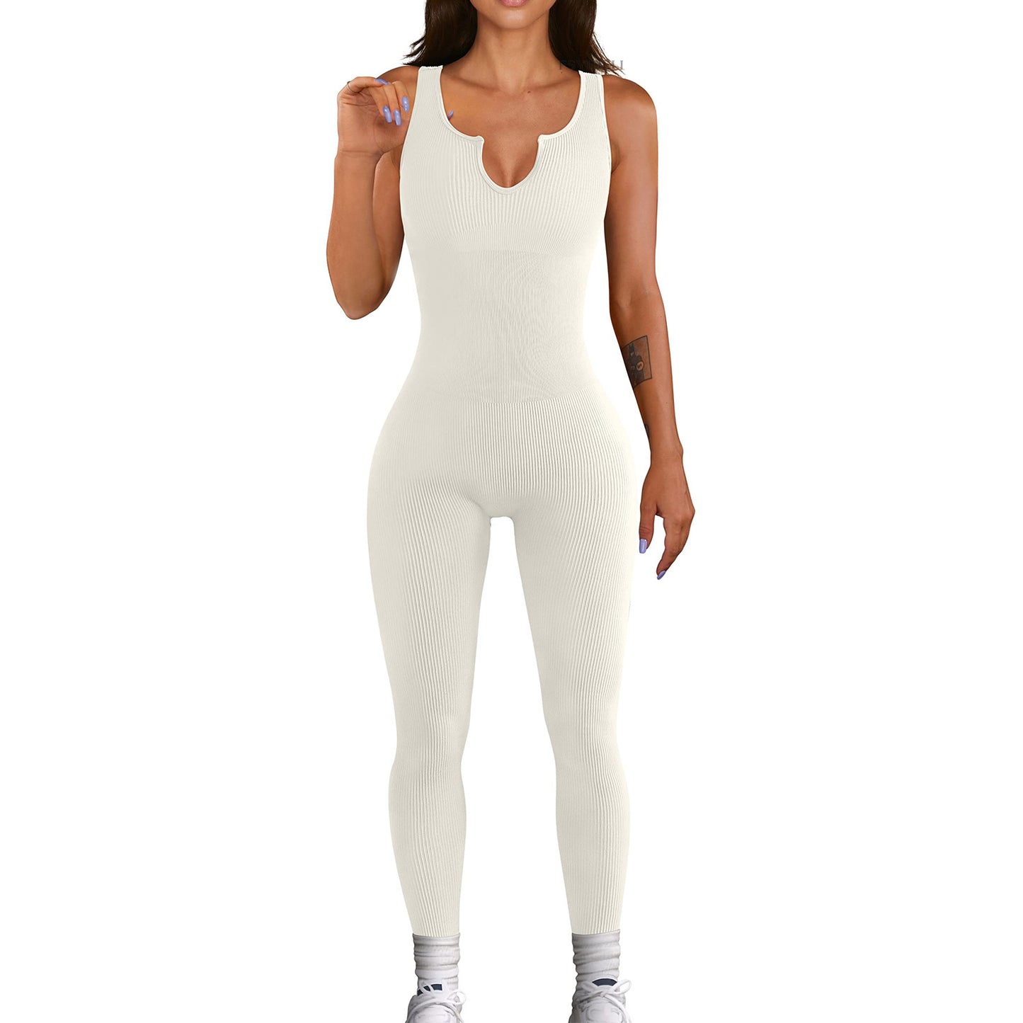 Women Sleeveless Vest Jumpsuit High Elastic Thread - iztia