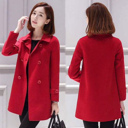 Wool Mid-length Korean Style Slim Fit Slimming And Fashionable Woolen Women's Overcoat - iztia