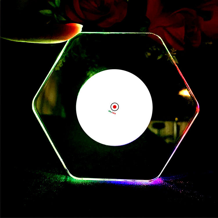 LED Glow Coaster Acrylic Crystal Emitting Luminous Bar Cocktail Mug Stand Light Coasters Flashing Base Tableware Decoration Pads - iztia