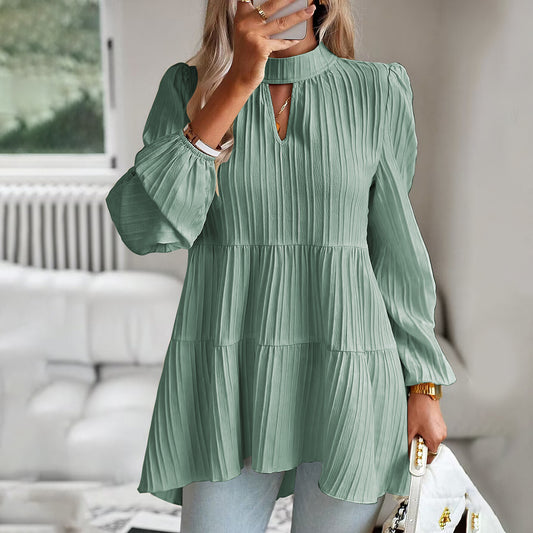 Shirt Women's Independent Stand Elegant Long-sleeved Top - iztia