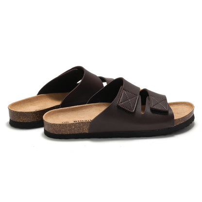 Men's Cork Slippers Slippers Velcro - iztia