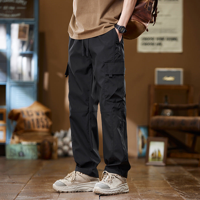 American Fashion Brand Workwear Men's Spring And Autumn Loose Straight Wide-leg Pants - iztia