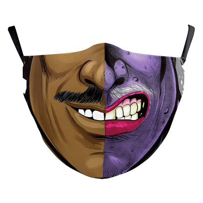 Halloween Digital Printing Funny Horror Face Double Layer Dust Mask - iztia