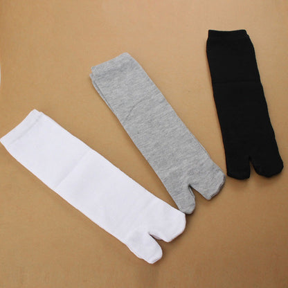 Spring And Autumn Mid Tube  Cotton Five Finger High Tube Cute Split Toe Socks - iztia