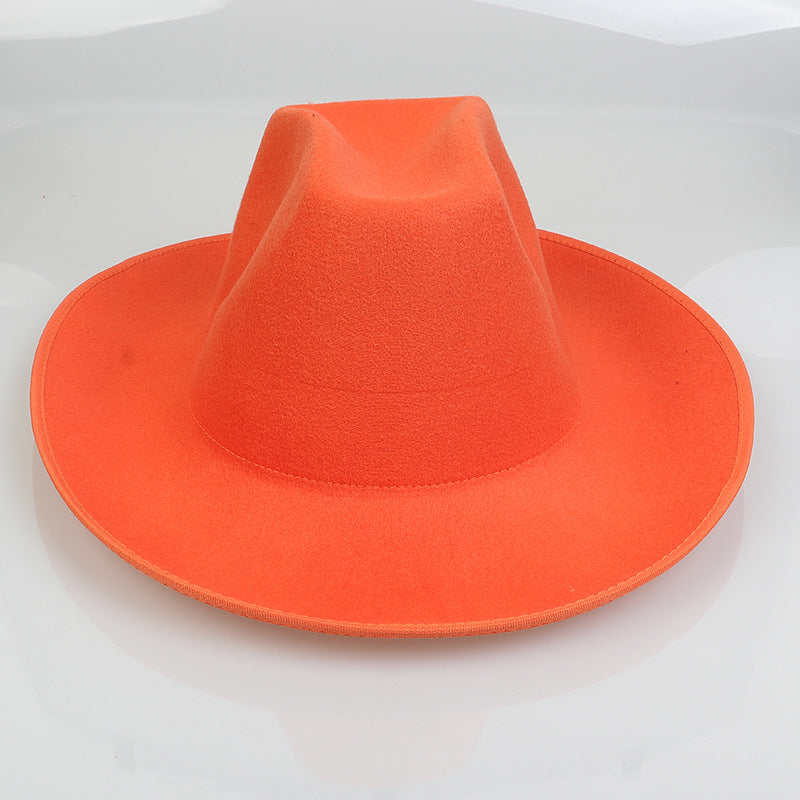 Western Cowboy Hat European And American Woolen Hat Big Brim - iztia