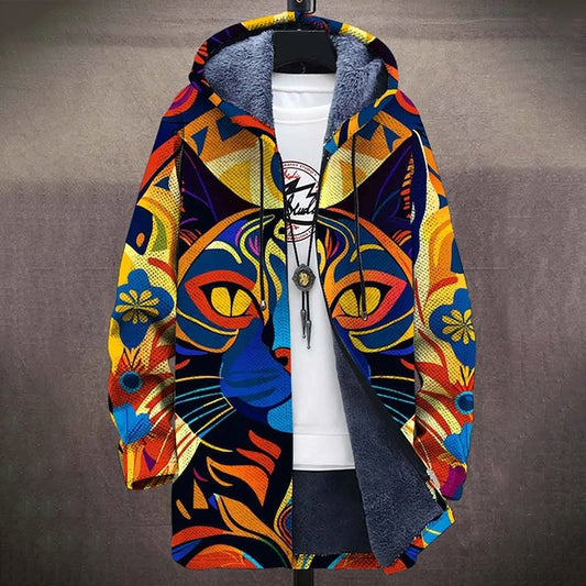 Men's Digital Printed Stand Collar Jacket - iztia