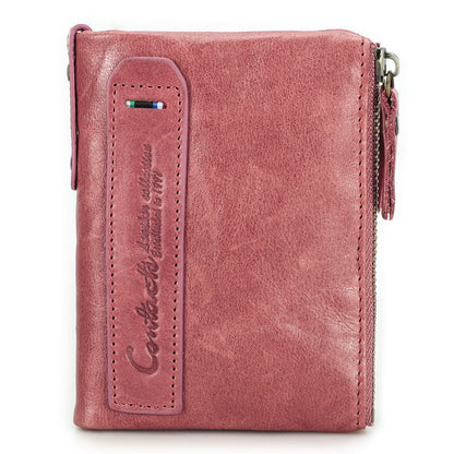 Genuine Leather Men's Short Chic Coin Purse - iztia