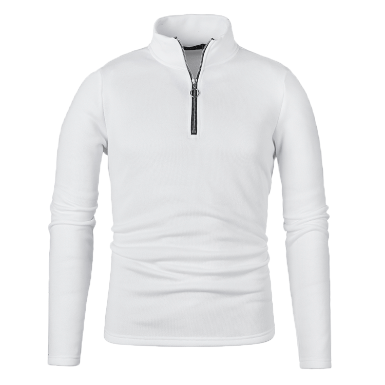 Winter Men's Sweater Placket Zipper Design Solid Color - iztia